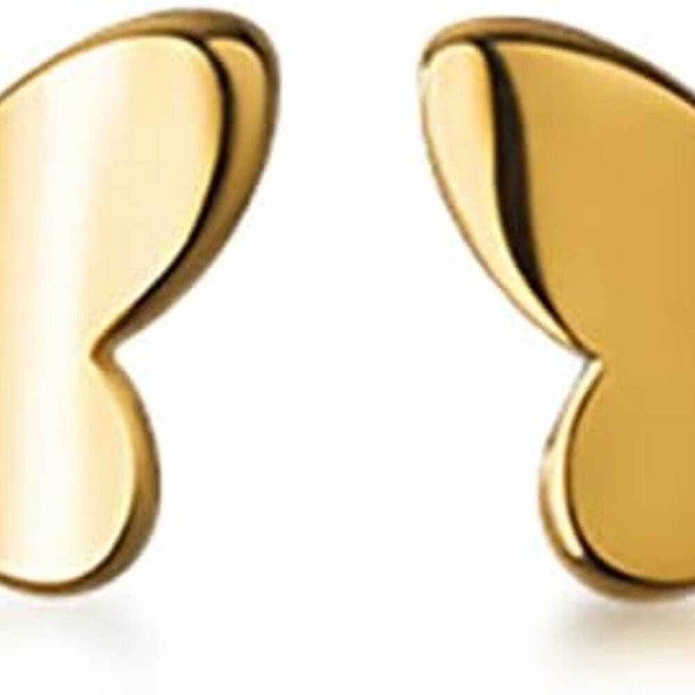 Solid 925 Sterling Silver Tiny Butterfly Earrings… - image 1